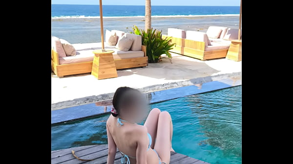 Blue bikini of Japanese